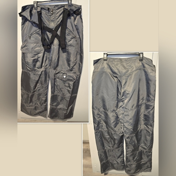 RARE Marithe Francios Girbaud Baggy Cargo Pants w/ Suspenders Overalls Men's XXL - Picture 1 of 10